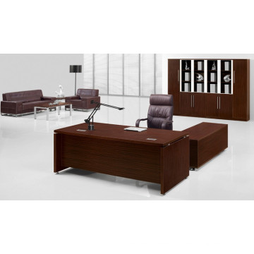 Melamine L Shaped Brown Office Desk Contemporary Office Furniture (FOHBE20-A)